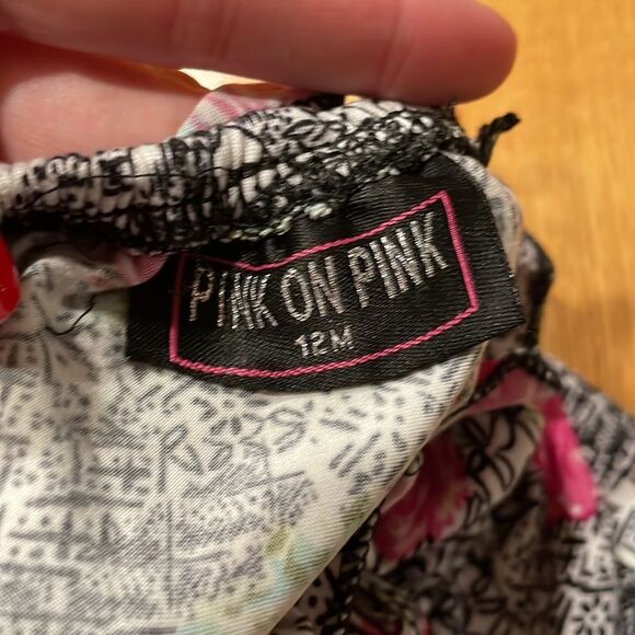 PINK on pink romper size 12 m girls good condition - Picture 2 of 2